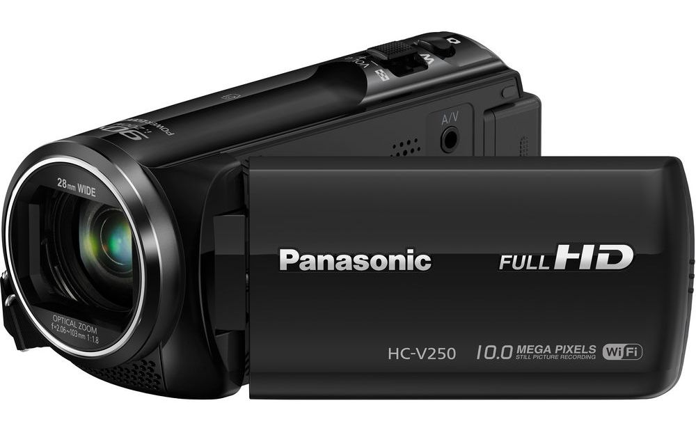 Panasonic HC-V250, grava em FullHD, mas não têm entrada para microfone