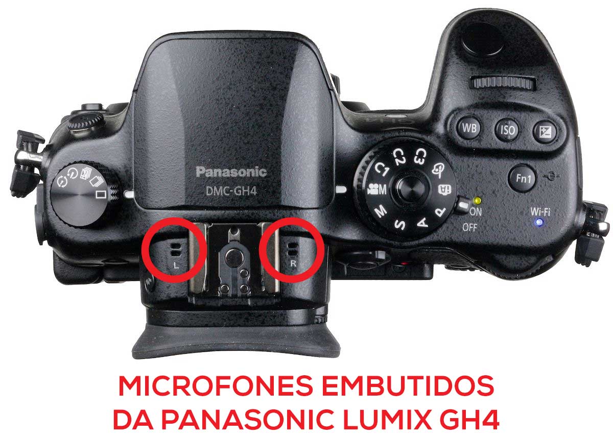 Microfones Embutidos da Panasonic Lumix GH4